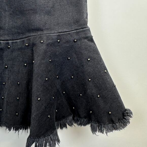 Pilcro Letterpress Anthropologie Black Crop Embellished Jeans Womens Size 29 - Picture 7 of 16